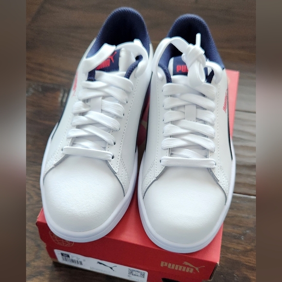 Puma junior size 5c regular, puma smash v2 L Jr. White-peacoat-red. - Picture 4 of 10